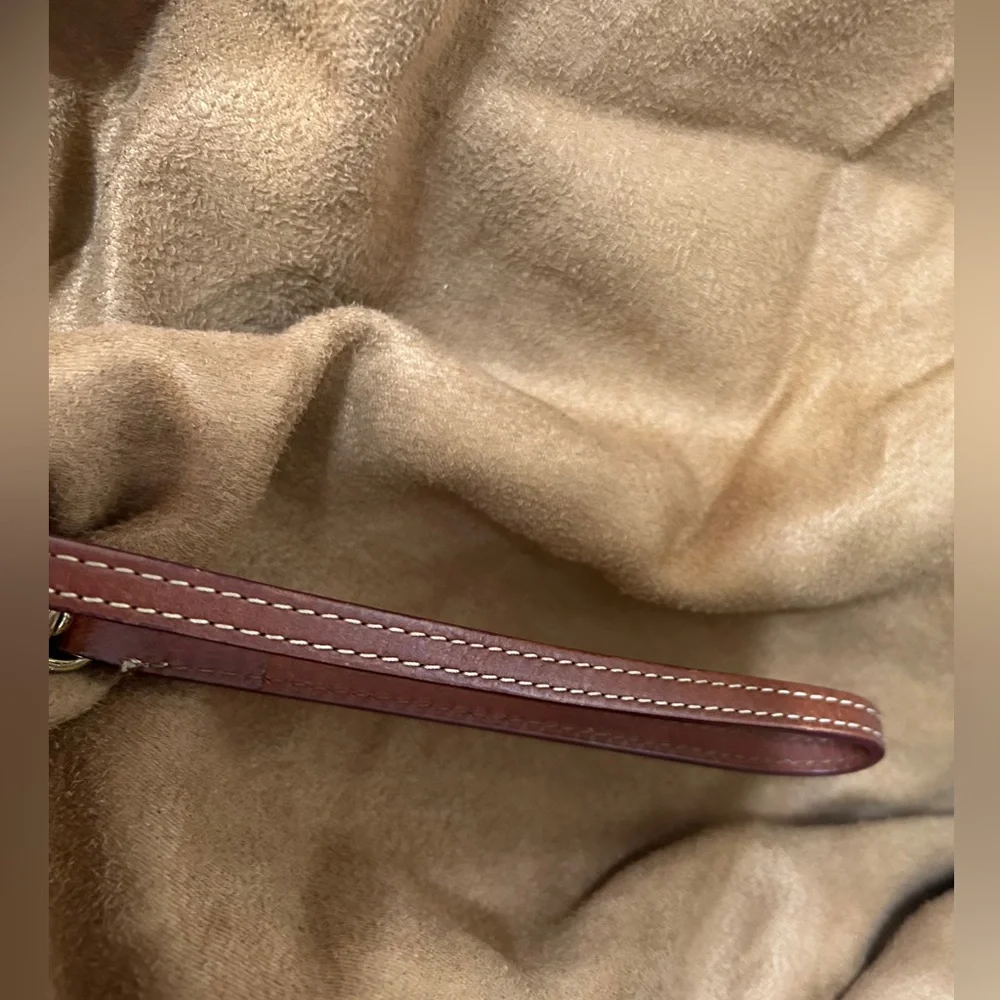 Dooney & Bourke Beige Monogram Wristlet with Brown Trim - Picture 14 of 15